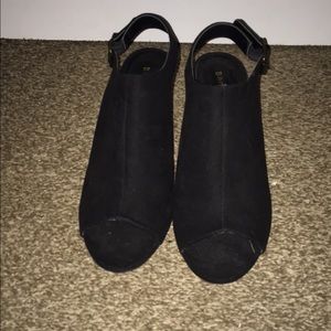 Black Peep Toe Heels