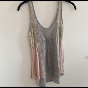 Multicolored top! Has lace on the sides and back