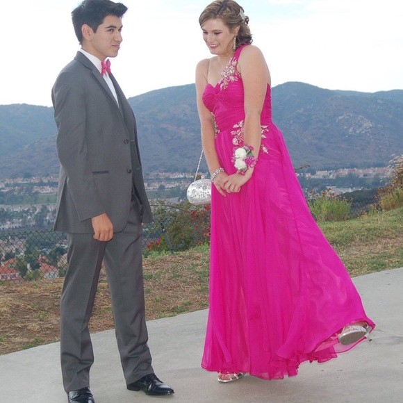 Fuchsia Prom Dress - Picture 2 of 3
