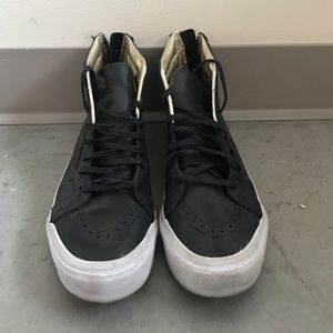 Vans black and gold hi tops