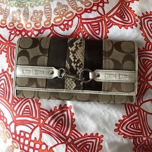 COACH snake skin leather wallet