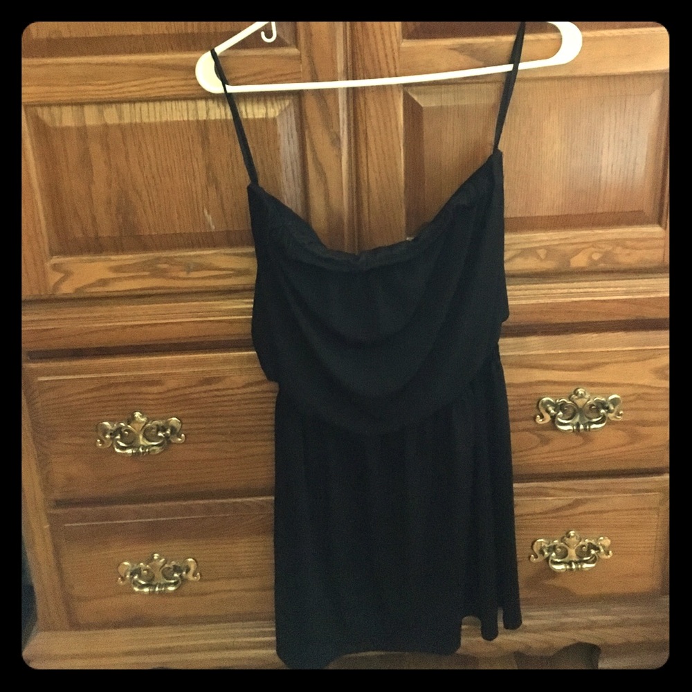 Donna Morgan strapless black dress