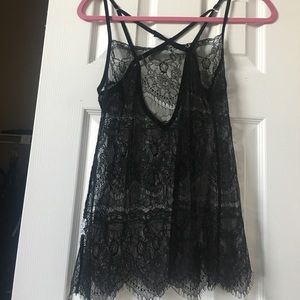 Black lace layering tank