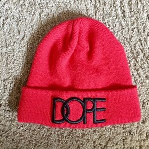 Red "DOPE" beanie