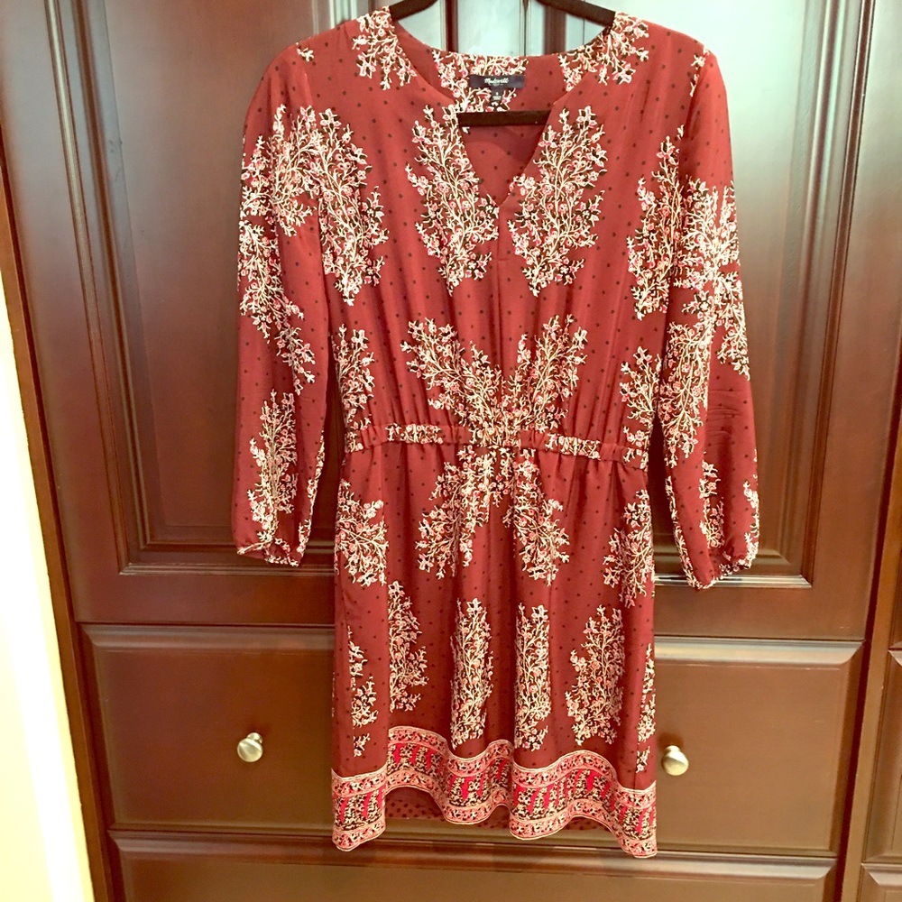 Madewell silk floral print dress