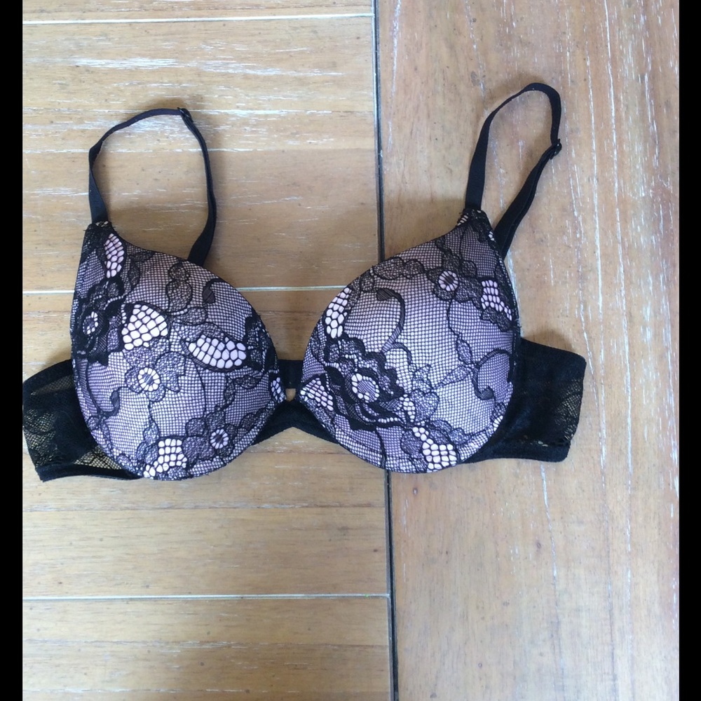 Victoria's Secret Black Lace Push-Up Bra 34B