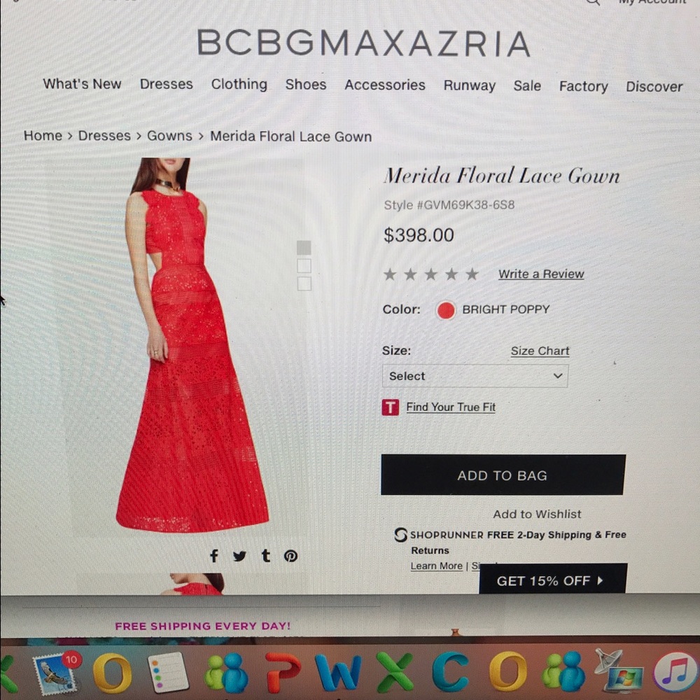BCBG Max. Dress Red lace
