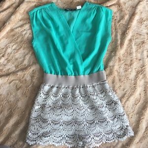 Green and Gold Romper