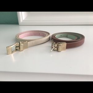 2 Reversible Tiny Waist Belts OS