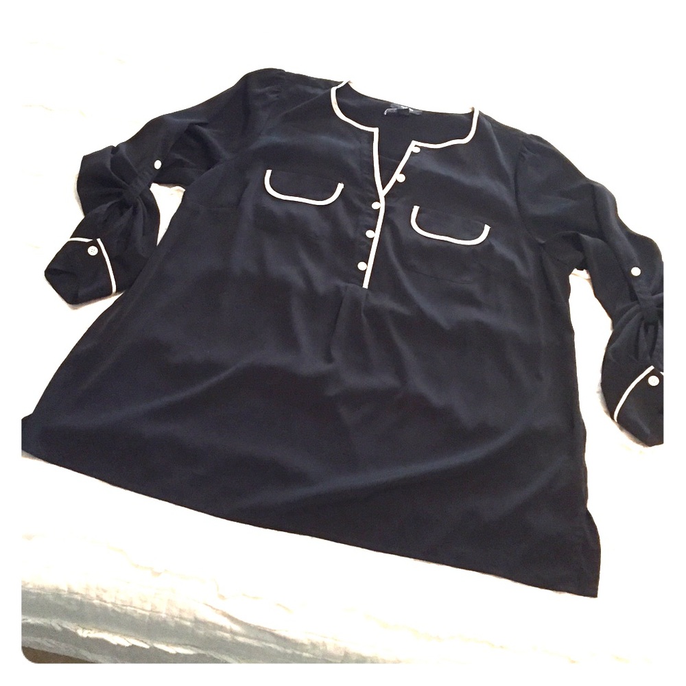 Black and white blouse