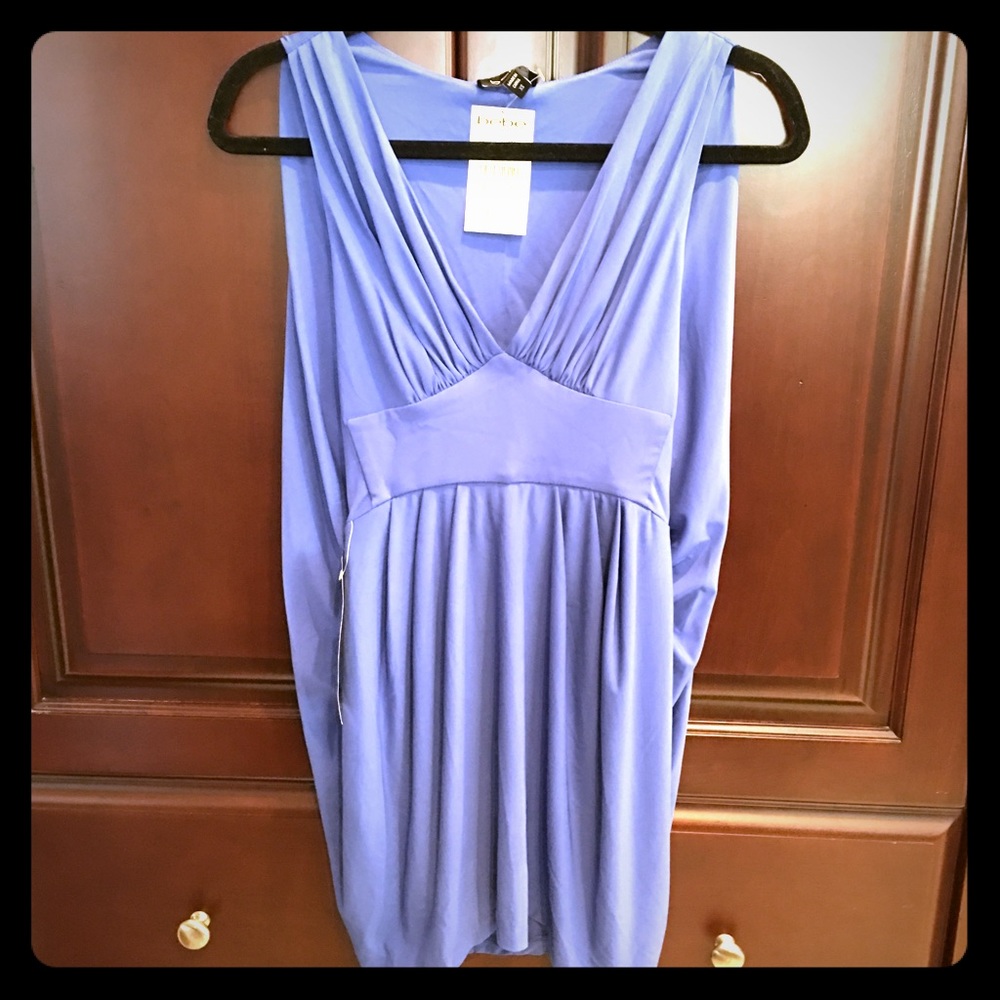 Bebe v-beck back-draped short dress