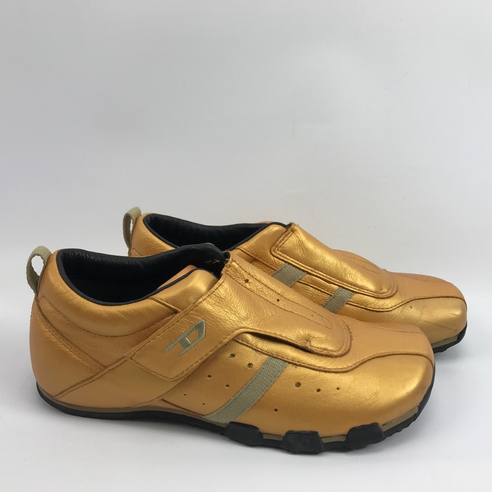 DIESEL Gold Metallic Leather KORTNAY Trainers