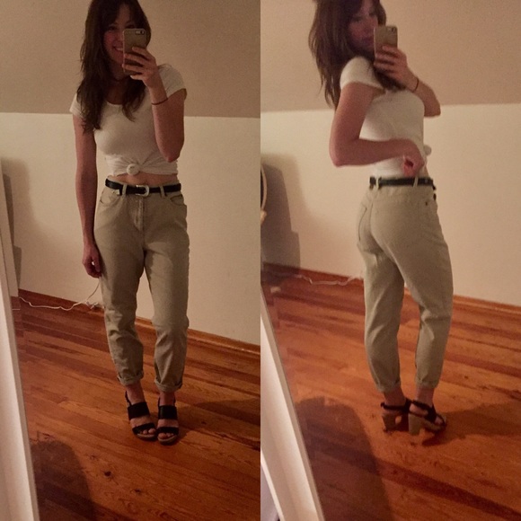 American Apparel Denim - Vintage sand colored mom jeans