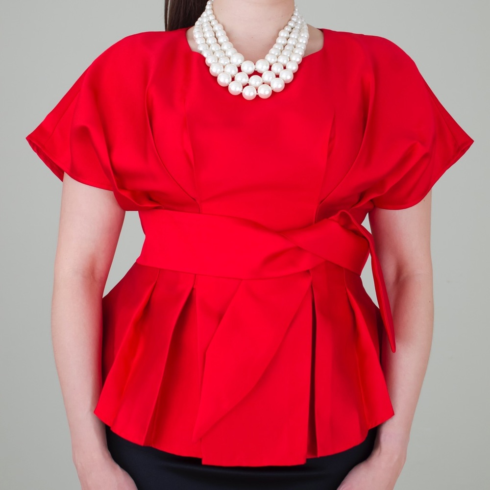 Red Pedlum Top