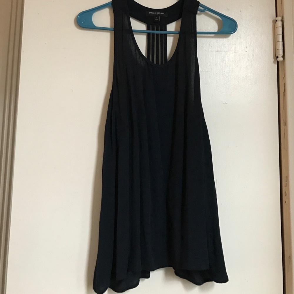 Navy blue Banana Republic sleeveless blouse
