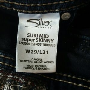 Silver skinny jeans