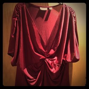 Fancy red silk blouse