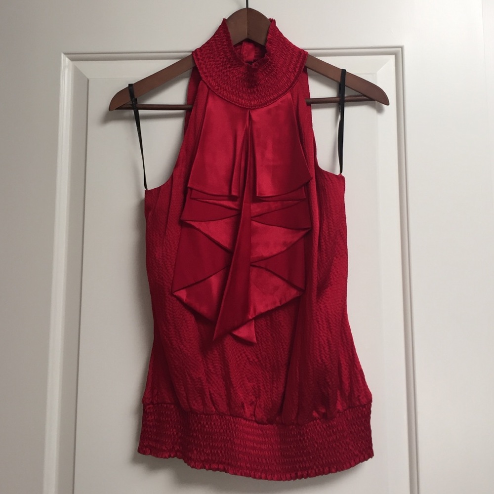 Bebe - Red Silk Halter Top