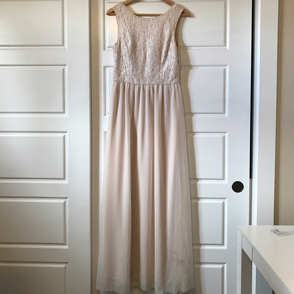 Long Delicate Blush Prom Dress