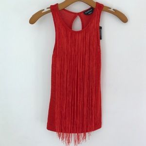 Bebe Red Fringe Top 💋