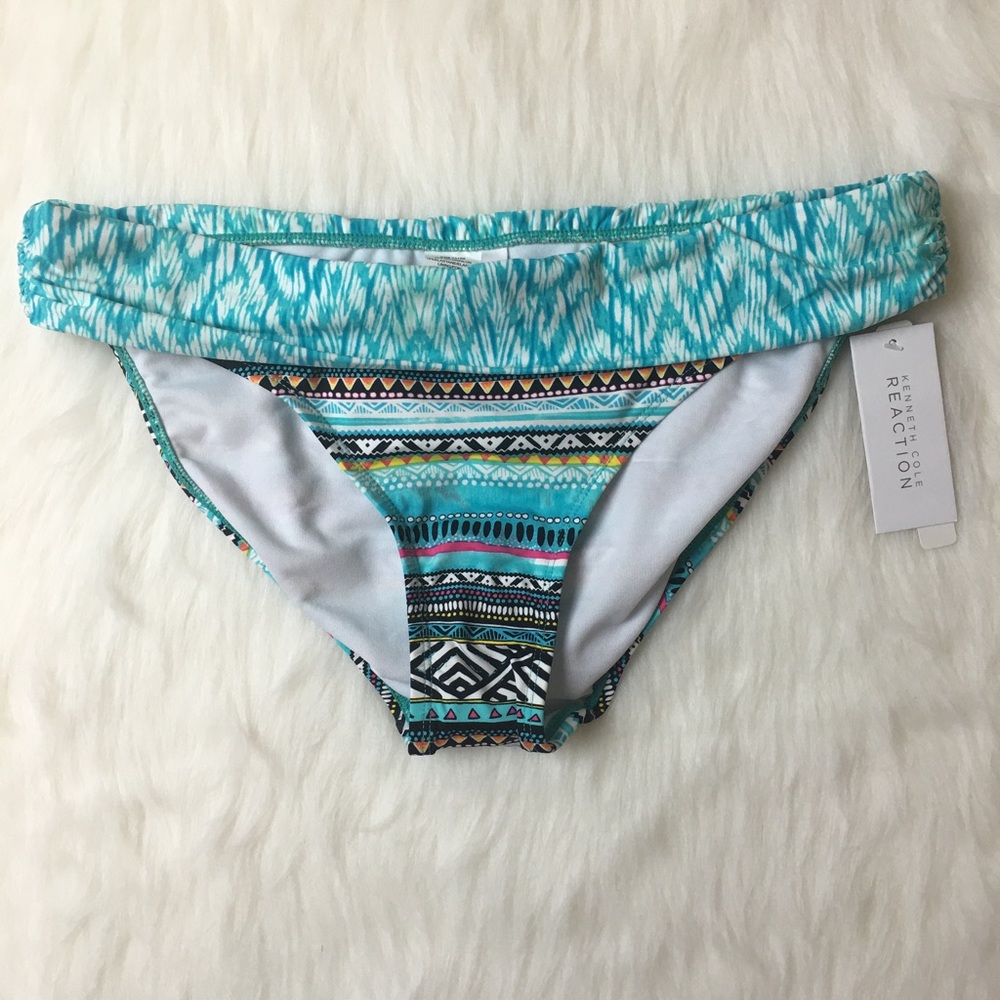 Kenneth Cole Reaction Aqua Aztec Fold Over Bottom