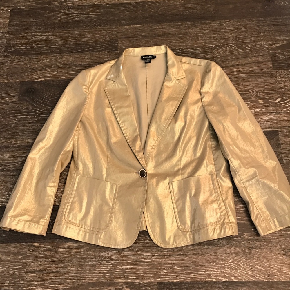 DKNY gold linen blazer