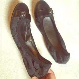 Coach Chelsea Matte Black Ballerina Flats