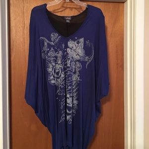 Short sleeve poncho shirt