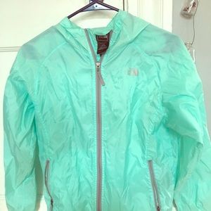 Girls large, teal, North Face, windbreaker