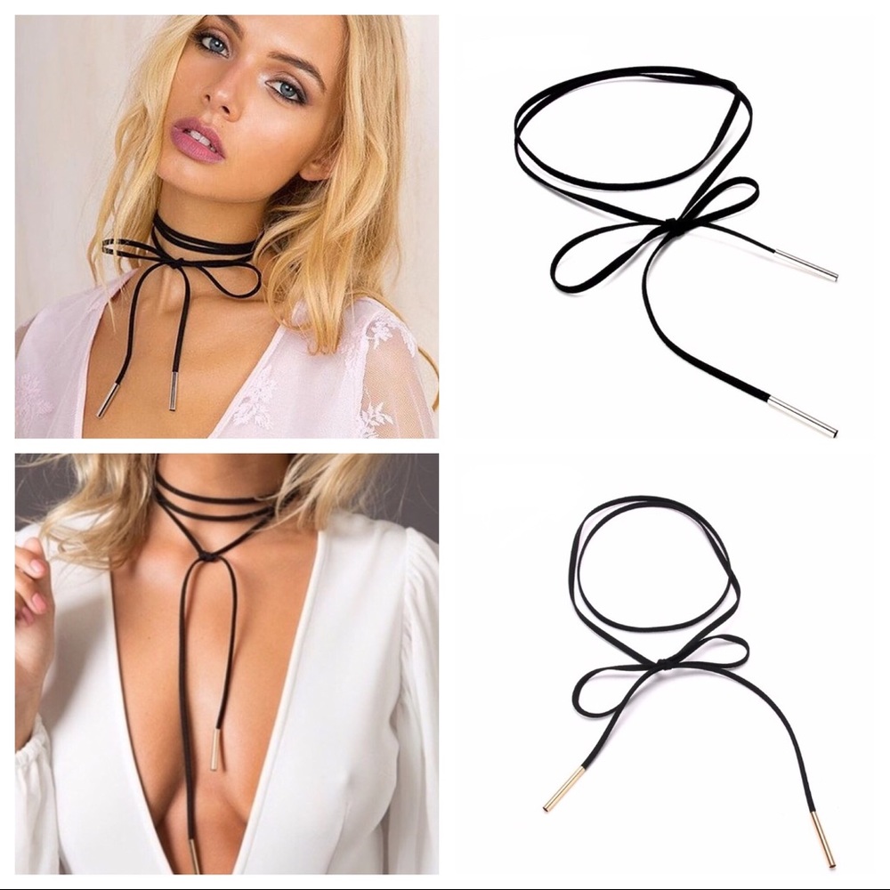 💥 HP 5/29🏆 💕3 for $10 💕 Black Tie Wrap Choker