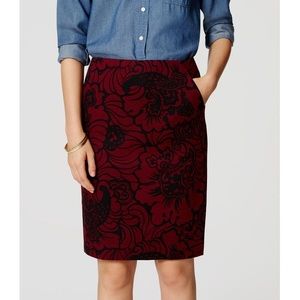 Loft Paisley Pencil Skirt