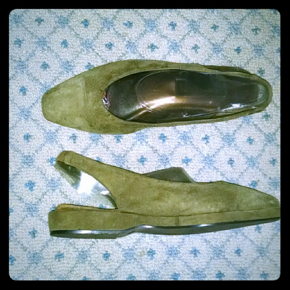 Vintage rare leather suede sling-back sexy shoes