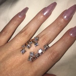 Diamond and gold statement bling ring festival