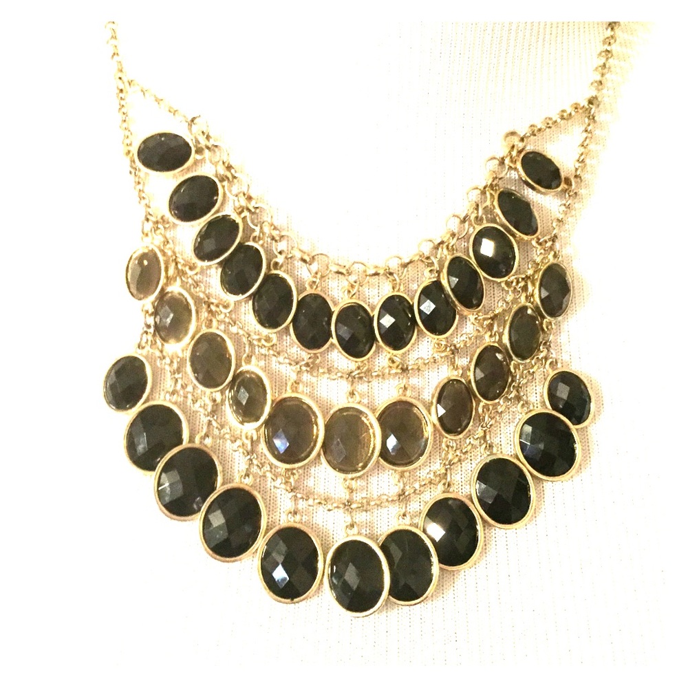 Boutique 3 tiered stone necklace