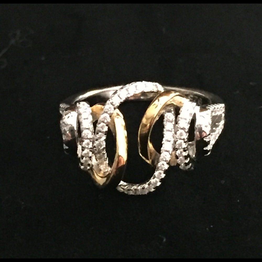 STERLING & GOLD PLATED CZ RING