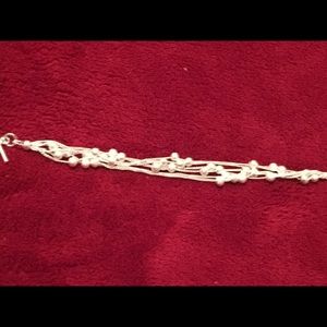 Silver strand bracelet with beads!
