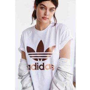 Adidas Rose Gold Double Logo Tee