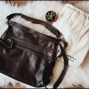 1 DAY SALE‼️ Fossil Brown Leather Purse Handbag
