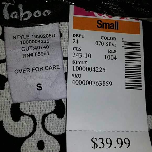 NWT Taboo body con drape silver& blk evening dress - Picture 7 of 8