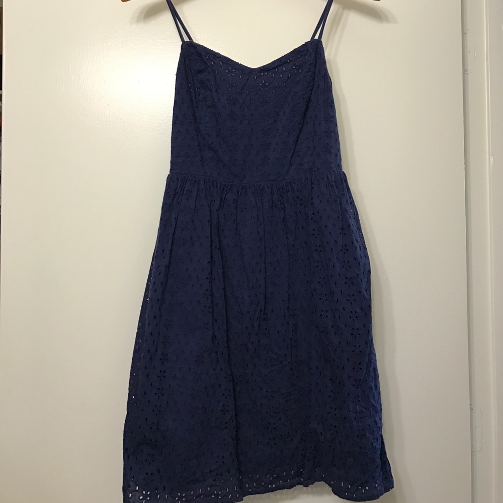 Navy blue spaghetti strap dress