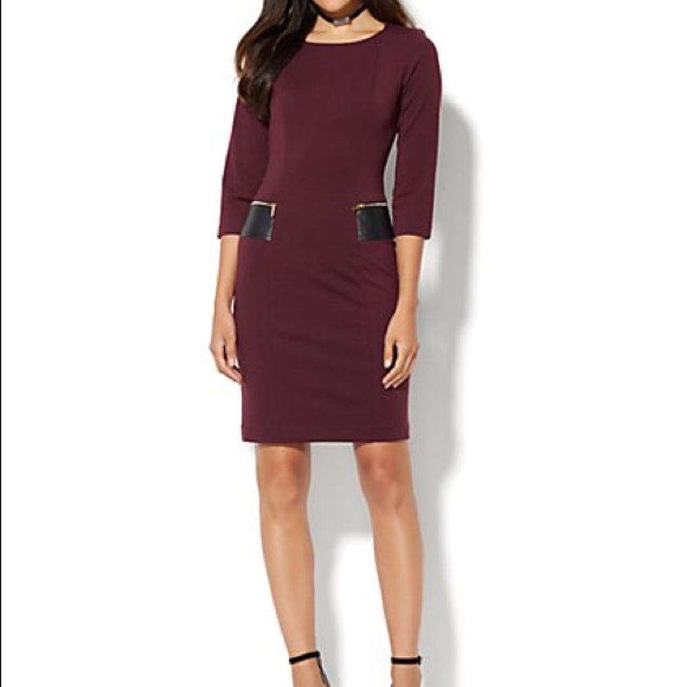 Burgundy Sheath Dress