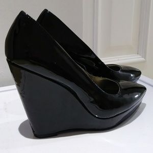 Patent leather wedges by fergaliciois!