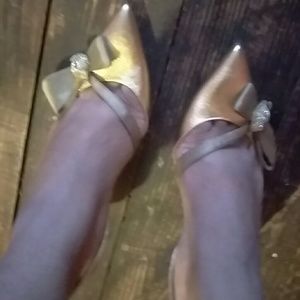 J. Renee Slingbacks in Gold & Olive
