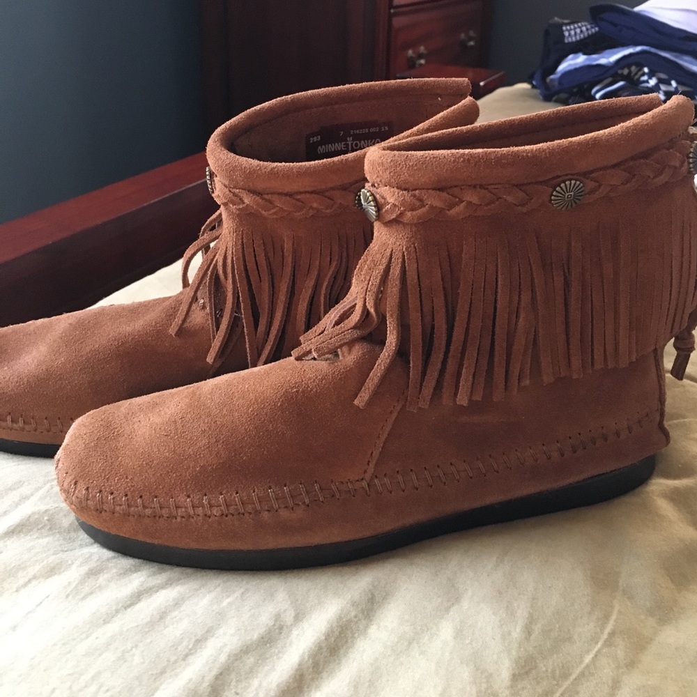 Minnetonka suede booties