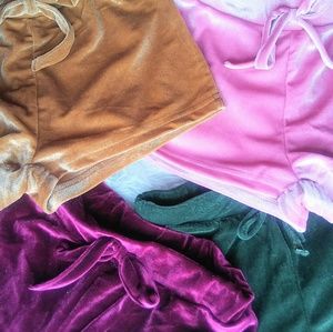 VELVET GREEN BOOTY SHORTS