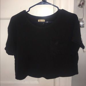 Size medium, plain black tshirt from Hollister