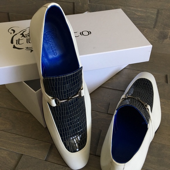 ?FLASH  White and Navy Blue man shoes main image 7
