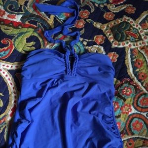 Cute Liz Lange Blue Maternity Swimsuit Top Small