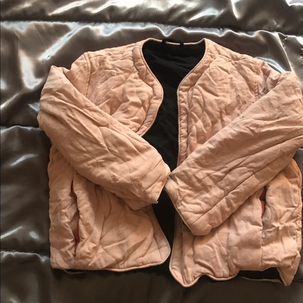 Pink Quilted Crop Jacket