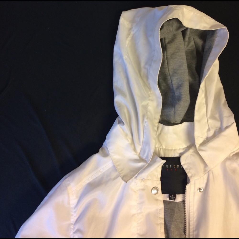 White rain jacket